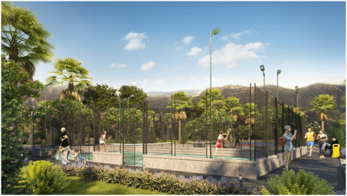 Sân tenis tại Apec Diamond Park.