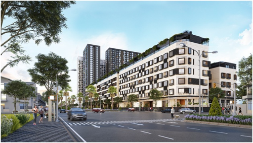 Phối cảnh minh họa dự án Apec Diamond Park nhìn từ bên đường.  